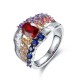 Ruif Jewelry Classic Design 18K White Gold 1.66ct Lab Grown Sapphire Ruby Ring Gemstone Jewelry