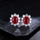 Ruif Jewelry Classic Design 18K White Gold 4.9ct Lab Grown Ruby Earrings  Hand Made Gemstone Jewelry