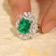 Ruif Jewelry Classic Design 18K White Gold 3.18ct Lab Grown Emerald Ring Gemstone Jewelry