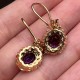 Ruif Jewelry Classic Design 18K Yellow Gold Natural Amethyst And Garnet Earrings  Hand Made Gemstone Jewelry for women gift