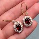Ruif Jewelry Classic Design 18K Yellow Gold Natural Amethyst And Garnet Earrings  Hand Made Gemstone Jewelry for women gift