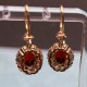 Ruif Jewelry Classic Design 18K Yellow Gold Natural Amethyst And Garnet Earrings  Hand Made Gemstone Jewelry for women gift