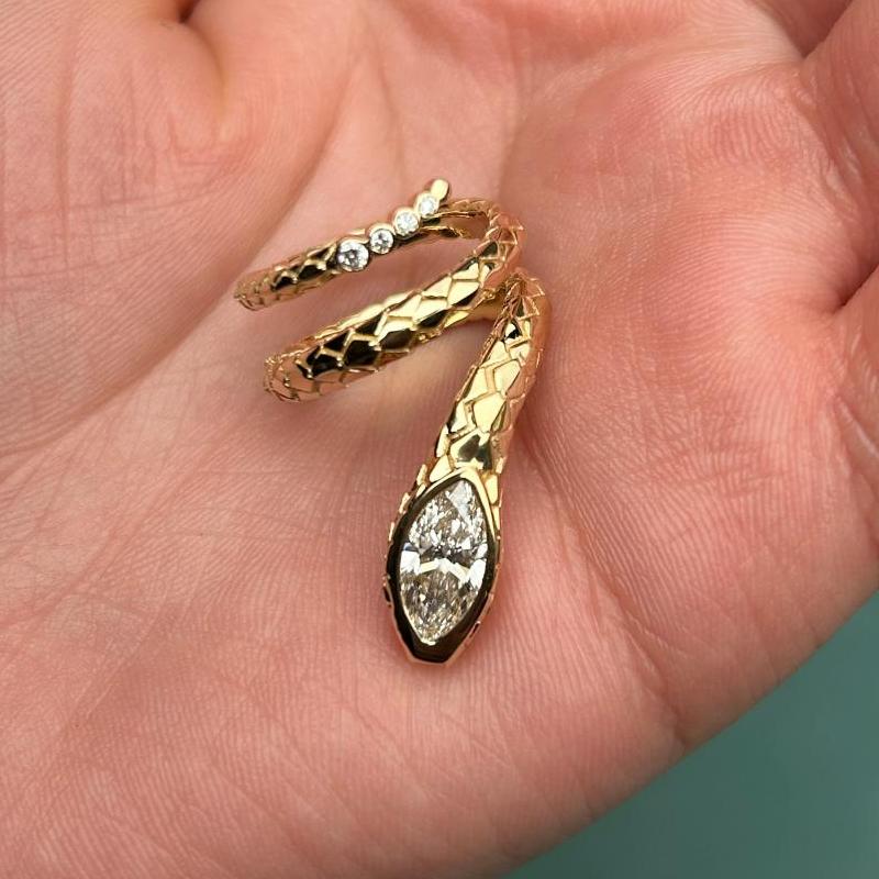 Ruif Jewelry Custom Design 18k Yellow Gold Ring for Women 1ct Lab Grown Diamond Jewelry