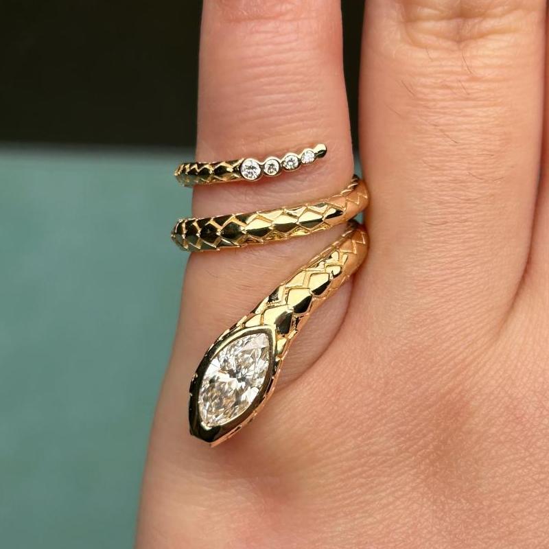 Ruif Jewelry Custom Design 18k Yellow Gold Ring for Women 1ct Lab Grown Diamond Jewelry