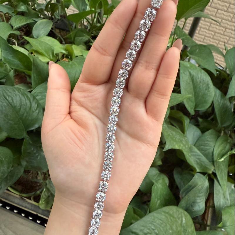 Ruif Jewelry Classic Design18k white gold 1ct Each Round Shape Lab Grown Diamond Tennis Bracelet Gemstone Jewelry