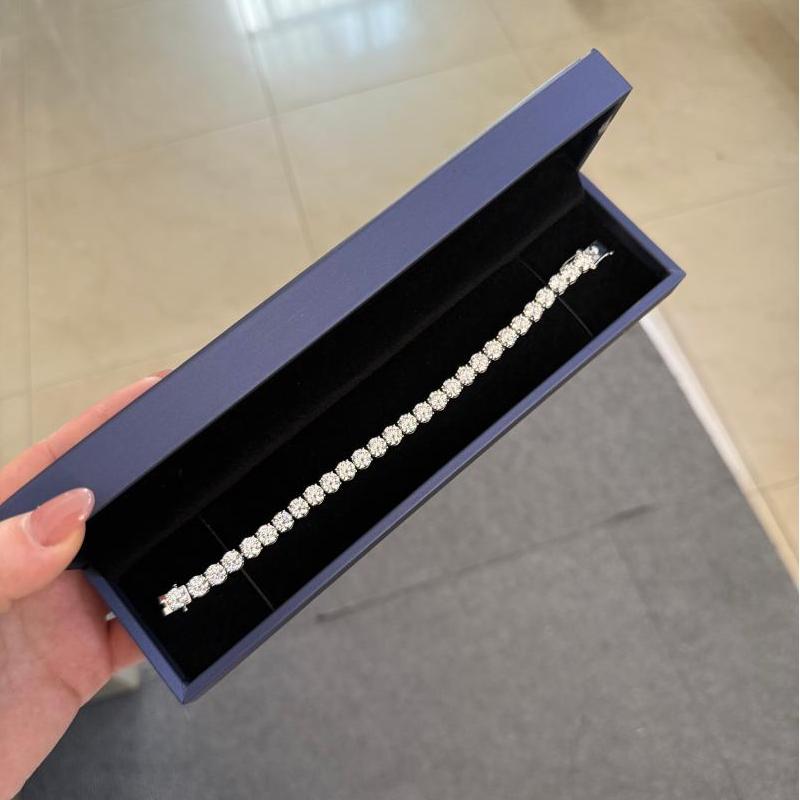 Ruif Jewelry Classic Design18k white gold 1ct Each Round Shape Lab Grown Diamond Tennis Bracelet Gemstone Jewelry