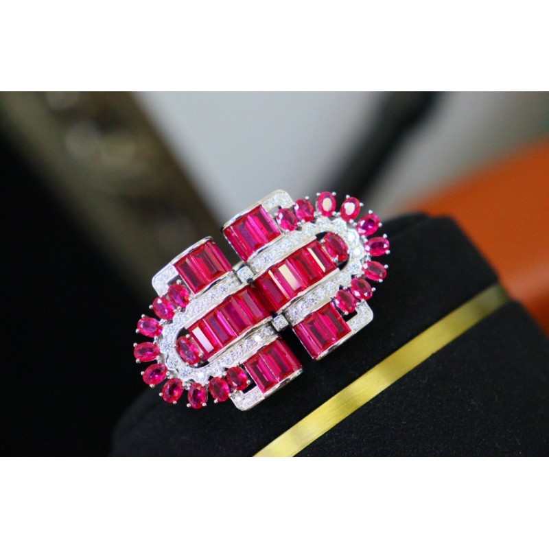 Ruif Jewelry 17x46mm Double clip brooch S925 Silver Cubic Zircona Brooch Fashion Jewelry Ruif Jewelry 17x46mm Double clip brooch S925 Silver Cubic Zircona Brooch Fashion Jewelry