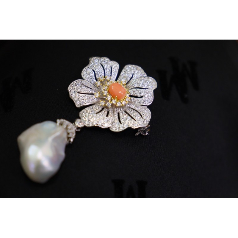 Ruif Jewelry Natural Baroque Pearl Bow Brooch S925 Silver Brooch Women Jewelry Cubic Zircona Gemstone Fashion Jewelry Ruif Jewelry Natural Baroque Pearl Bow Brooch S925 Silver Brooch Women Jewelry Cubic Zircona Gemstone Fashion Jewelry