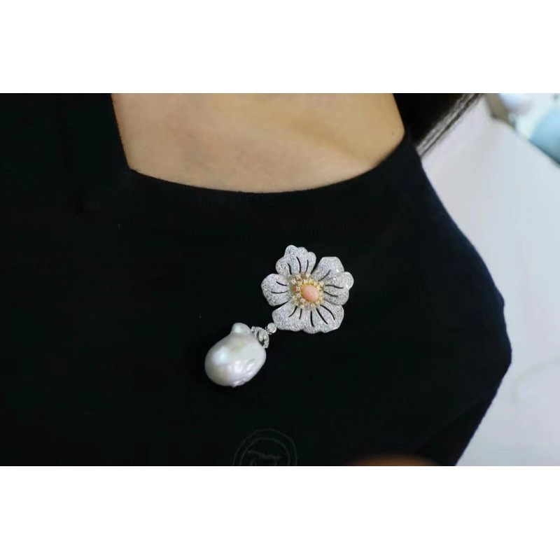 Ruif Jewelry Natural Baroque Pearl Bow Brooch S925 Silver Brooch Women Jewelry Cubic Zircona Gemstone Fashion Jewelry Ruif Jewelry Natural Baroque Pearl Bow Brooch S925 Silver Brooch Women Jewelry Cubic Zircona Gemstone Fashion Jewelry