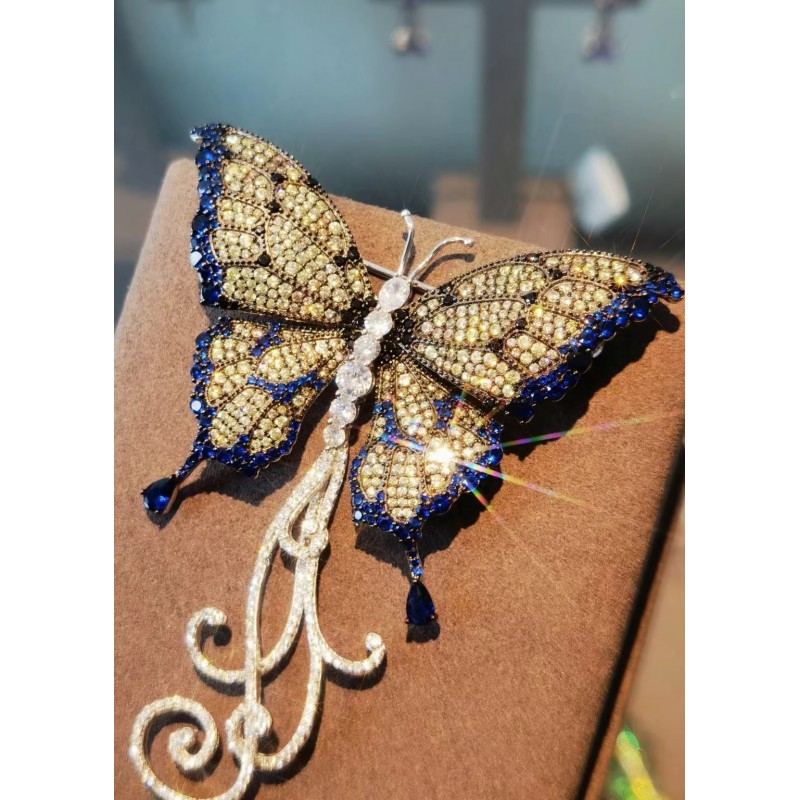 Ruif Jewelry 59x72mm Butterfly Brooch S925 Silver Brooch Cubic Zircona Gemstone Fashion Jewelry Ruif Jewelry 59x72mm Butterfly Brooch S925 Silver Brooch Cubic Zircona Gemstone Fashion Jewelry