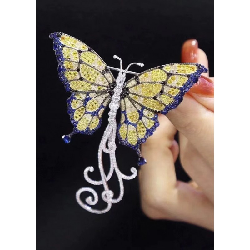 Ruif Jewelry 59x72mm Butterfly Brooch S925 Silver Brooch Cubic Zircona Gemstone Fashion Jewelry Ruif Jewelry 59x72mm Butterfly Brooch S925 Silver Brooch Cubic Zircona Gemstone Fashion Jewelry