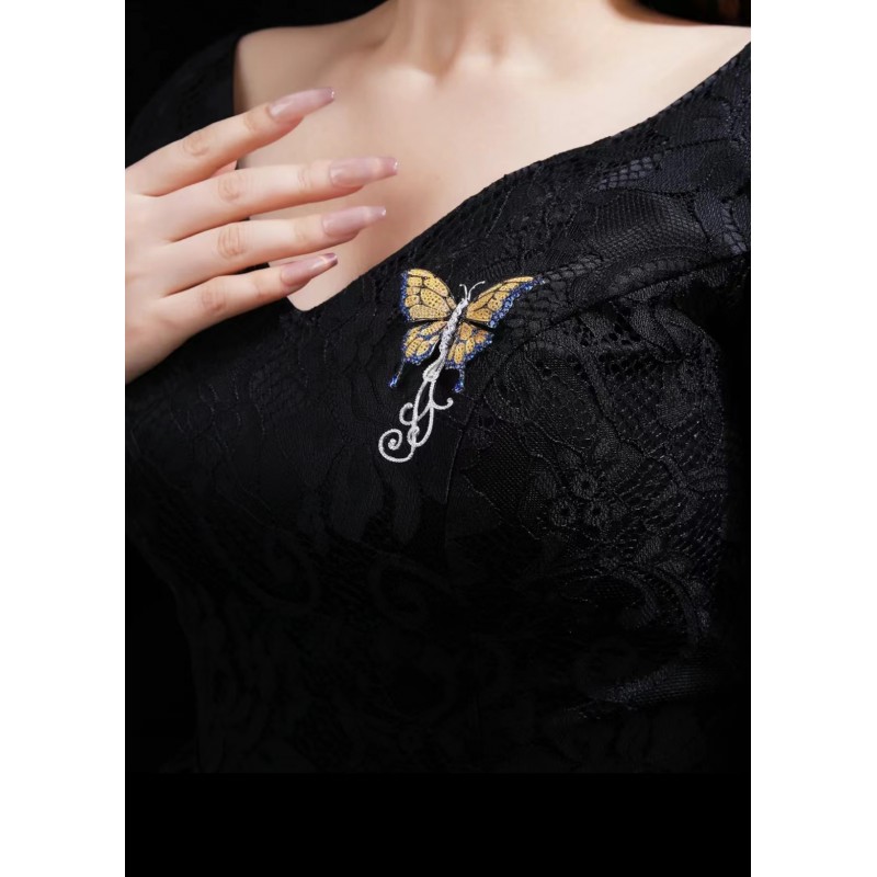 Ruif Jewelry 59x72mm Butterfly Brooch S925 Silver Brooch Cubic Zircona Gemstone Fashion Jewelry Ruif Jewelry 59x72mm Butterfly Brooch S925 Silver Brooch Cubic Zircona Gemstone Fashion Jewelry