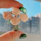 Ruif Jewelry Retro vase peony flower brooch S925 Silver Natural jadeite tourmaline and coral inlay Fashion Jewelry