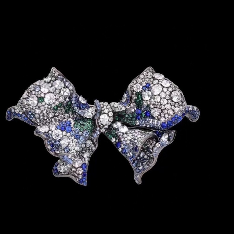 Ruif Jewelry Pink Gradient Butterfly Brooch S925 Silver Brooch Women Jewelry Cubic Zircona Gemstone Fashion Jewelry