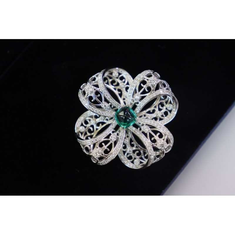 Ruif Jewelry Green Zircon Bow Brooch S925 Silver Brooch Women Jewelry Cubic Zircona Gemstone Fashion Jewelry Ruif Jewelry Green Zircon Bow Brooch S925 Silver Brooch Women Jewelry Cubic Zircona Gemstone Fashion Jewelry
