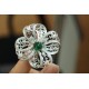 Ruif Jewelry Green Zircon Bow Brooch S925 Silver Brooch Women Jewelry Cubic Zircona Gemstone Fashion Jewelry