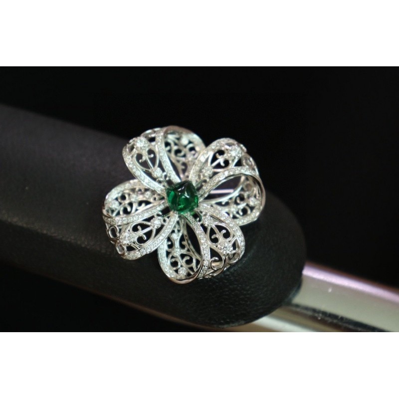 Ruif Jewelry Green Zircon Bow Brooch S925 Silver Brooch Women Jewelry Cubic Zircona Gemstone Fashion Jewelry