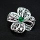 Ruif Jewelry Green Zircon Bow Brooch S925 Silver Brooch Women Jewelry Cubic Zircona Gemstone Fashion Jewelry