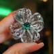 Ruif Jewelry Green Zircon Bow Brooch S925 Silver Brooch Women Jewelry Cubic Zircona Gemstone Fashion Jewelry