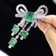 Ruif Jewelry 42x70mm Bow Brooch S925 Silver Emerald Green Color Brooch Cubic Zircona Fashion Jewelry Ruif Jewelry 42x70mm Bow Brooch S925 Silver Emerald Green Color Brooch Cubic Zircona Fashion Jewelry