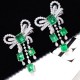 Ruif Jewelry 42x70mm Bow Brooch S925 Silver Emerald Green Color Brooch Cubic Zircona Fashion Jewelry