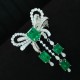 Ruif Jewelry 42x70mm Bow Brooch S925 Silver Emerald Green Color Brooch Cubic Zircona Fashion Jewelry Ruif Jewelry 42x70mm Bow Brooch S925 Silver Emerald Green Color Brooch Cubic Zircona Fashion Jewelry