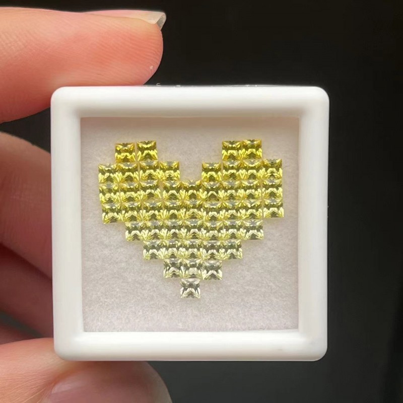 Ruif Jewelry lab grown sapphire gemstones princess cutting 2x2mm 46pcs for jewelry making