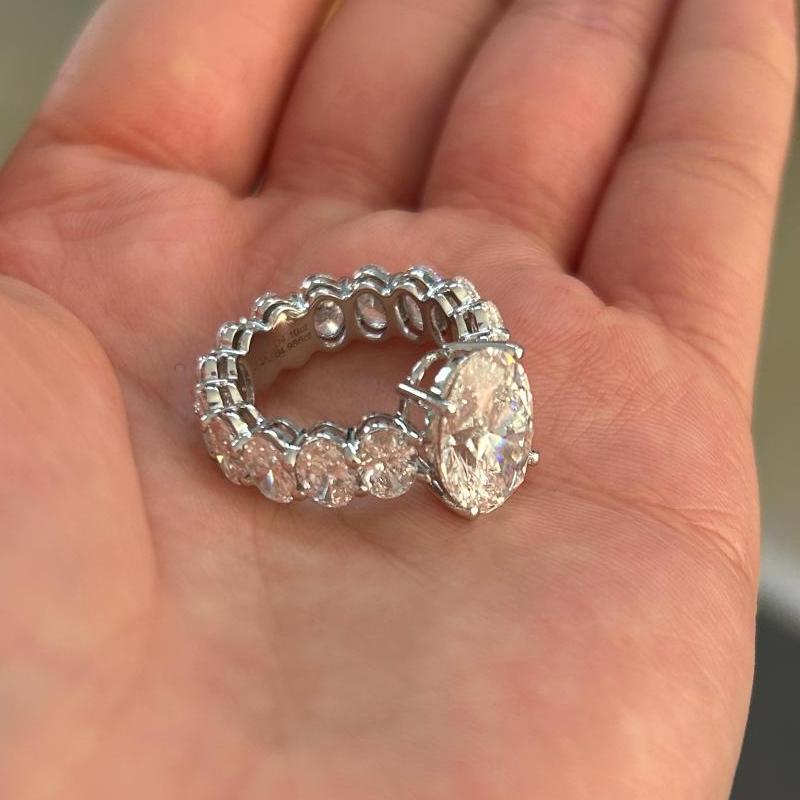 Ruif Jewelry Custom Design 14k White Gold Ring for Women 4.1ct Lab Grown Diamond Jewelry