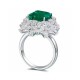 Ruif Jewelry Classic Design 18K White Gold 4.88ct Lab Grown Emerald Ring Gemstone Jewelry