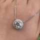 Ruif Jewelry Classic Design18k white gold 4ct Round Shape Lab Grown Diamond Pendant Necklace Gemstone Jewelry