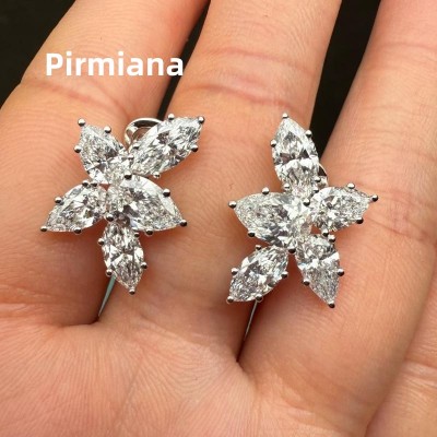Ruif Jewelry Custom Design 14K White Gold Earrings for Women 6.33ct HPHT Lab Grown Diamond Jewelry