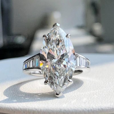 Ruif Jewelry Customized PT950 7.01ct Lab Grown Diamond Ring Classic Engagement Band Jewelry