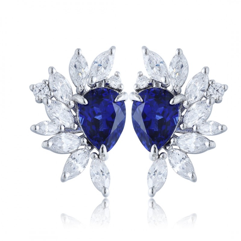 Ruif Jewelry Classic Design S925 Silver 1.89ct Lab Grown Sapphire Earrings Royal Blue Gemstone Jewelry Ruif Jewelry Classic Design S925 Silver 1.89ct Lab Grown Sapphire Earrings Royal Blue Gemstone Jewelry