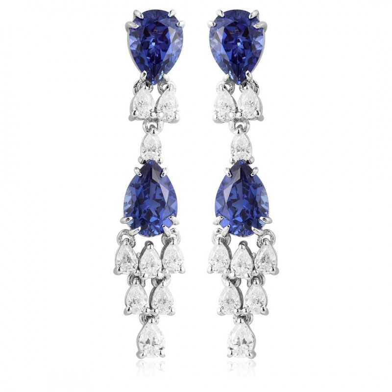 Ruif Jewelry Classic Design S925 Silver 3.56ct Lab Grown Sapphire Earrings Royal Blue Gemstone Jewelry Ruif Jewelry Classic Design S925 Silver 3.56ct Lab Grown Sapphire Earrings Royal Blue Gemstone Jewelry