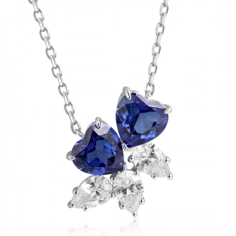 Ruif Jewelry Classic Design S925 Silver 3.45ct Royal Blue Lab Grown Sapphire Pendant Necklace Gemstone Jewelry Ruif Jewelry Classic Design S925 Silver 3.45ct Royal Blue Lab Grown Sapphire Pendant Necklace Gemstone Jewelry