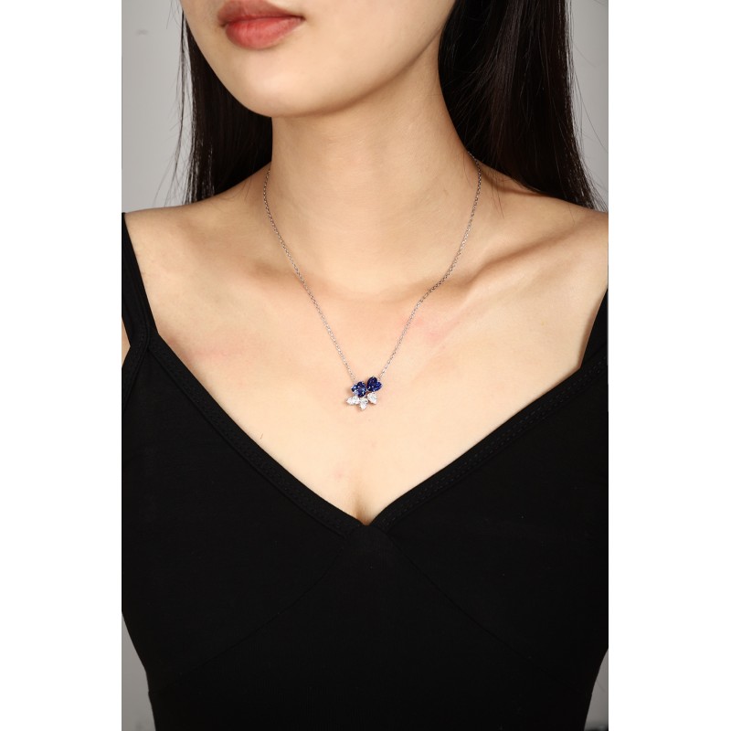 Ruif Jewelry Classic Design S925 Silver 3.45ct Royal Blue Lab Grown Sapphire Pendant Necklace Gemstone Jewelry Ruif Jewelry Classic Design S925 Silver 3.45ct Royal Blue Lab Grown Sapphire Pendant Necklace Gemstone Jewelry