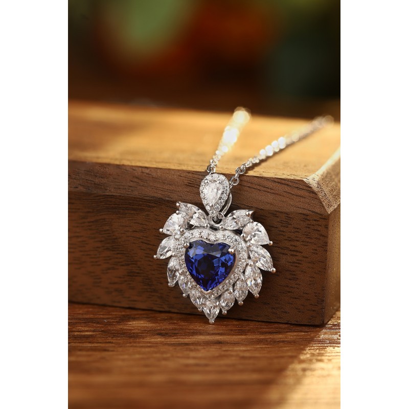 Ruif Jewelry Classic Design S925 Silver 1.73ct Royal Blue Lab Grown Sapphire Pendant Necklace Gemstone Jewelry Ruif Jewelry Classic Design S925 Silver 1.73ct Royal Blue Lab Grown Sapphire Pendant Necklace Gemstone Jewelry