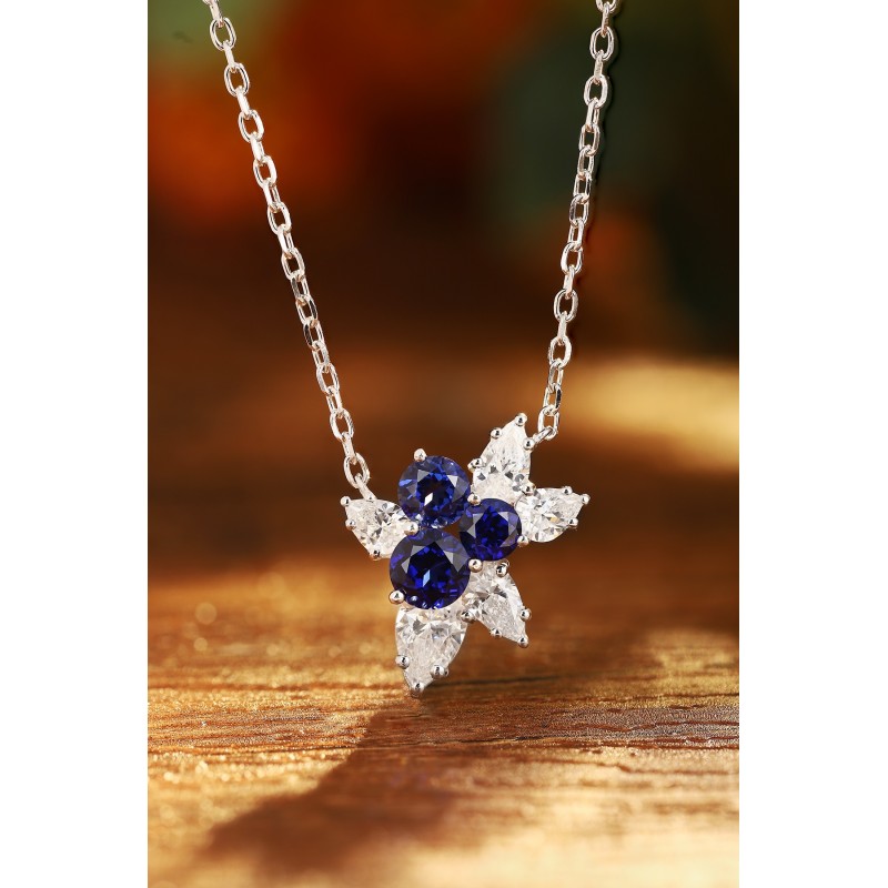 Ruif Jewelry Classic Design S925 Silver 1.17ct Royal Blue Lab Grown Sapphire Pendant Necklace Gemstone Jewelry Ruif Jewelry Classic Design S925 Silver 1.17ct Royal Blue Lab Grown Sapphire Pendant Necklace Gemstone Jewelry