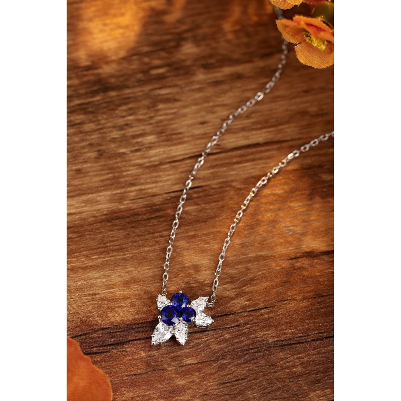 Ruif Jewelry Classic Design S925 Silver 1.17ct Royal Blue Lab Grown Sapphire Pendant Necklace Gemstone Jewelry Ruif Jewelry Classic Design S925 Silver 1.17ct Royal Blue Lab Grown Sapphire Pendant Necklace Gemstone Jewelry