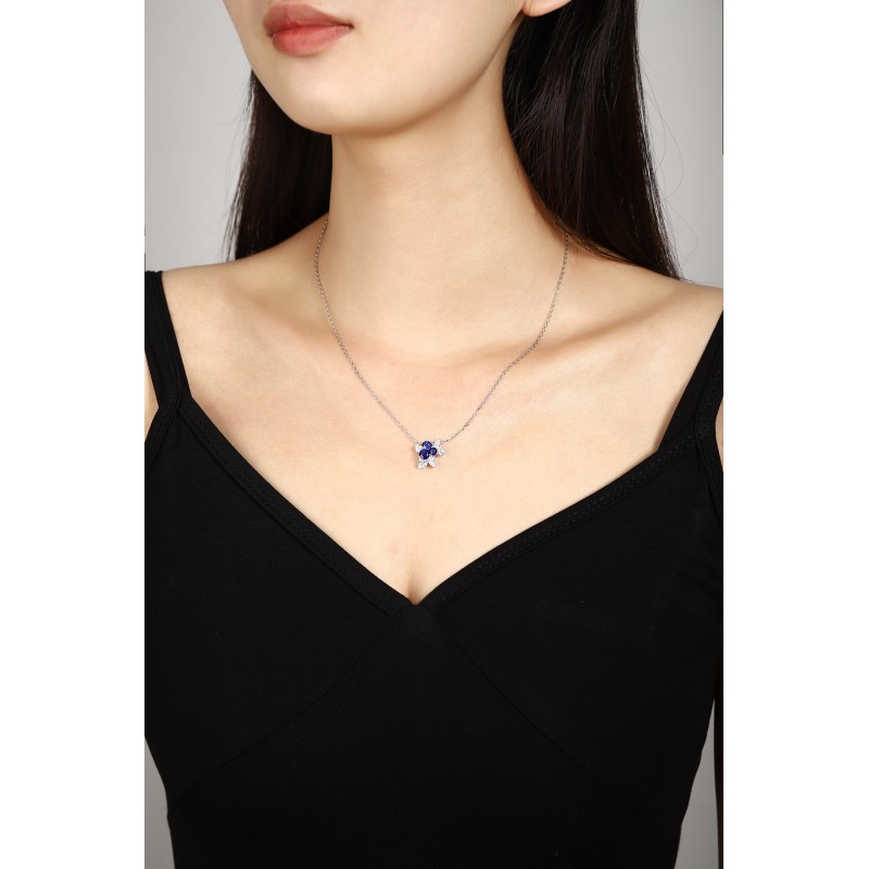 Ruif Jewelry Classic Design S925 Silver 1.17ct Royal Blue Lab Grown Sapphire Pendant Necklace Gemstone Jewelry Ruif Jewelry Classic Design S925 Silver 1.17ct Royal Blue Lab Grown Sapphire Pendant Necklace Gemstone Jewelry
