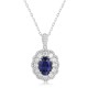Ruif  Jewelry Classic Design S925 Silver 3.2ct Royal Blue Lab Grown Sapphire Pendant Necklace Gemstone Jewelry