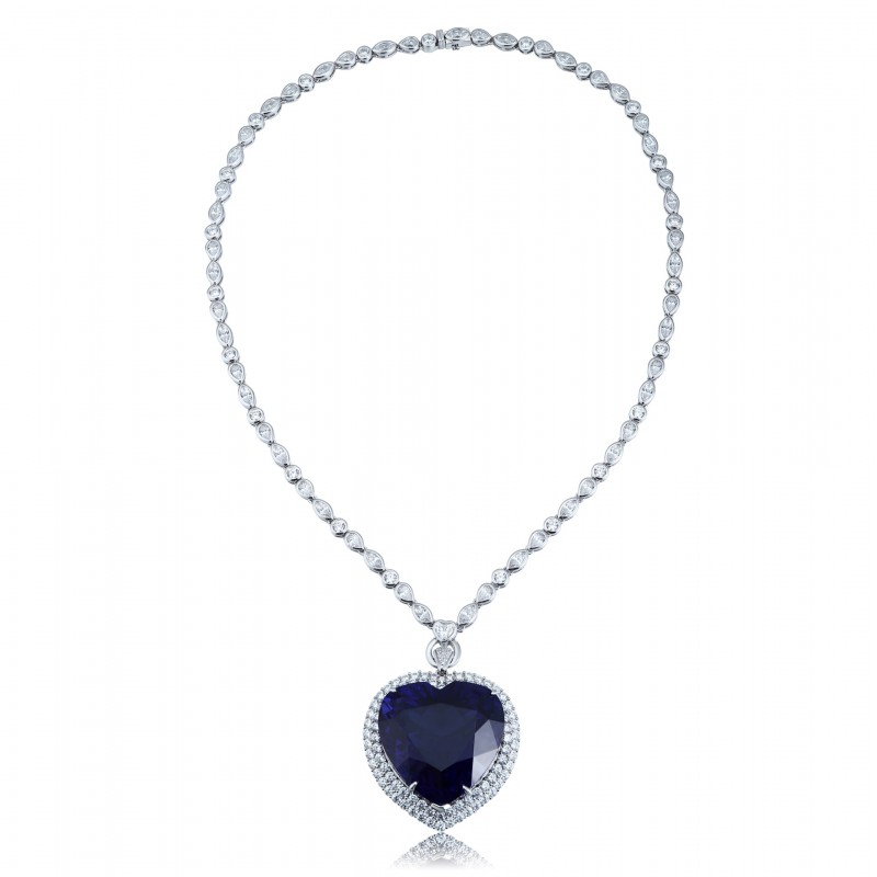 Ruif Jewelry Classic Design S925 Silver 99.75ct Synthetic Sapphire Pendant Necklace Gemstone Jewelry Ruif Jewelry Classic Design S925 Silver 99.75ct Synthetic Sapphire Pendant Necklace Gemstone Jewelry