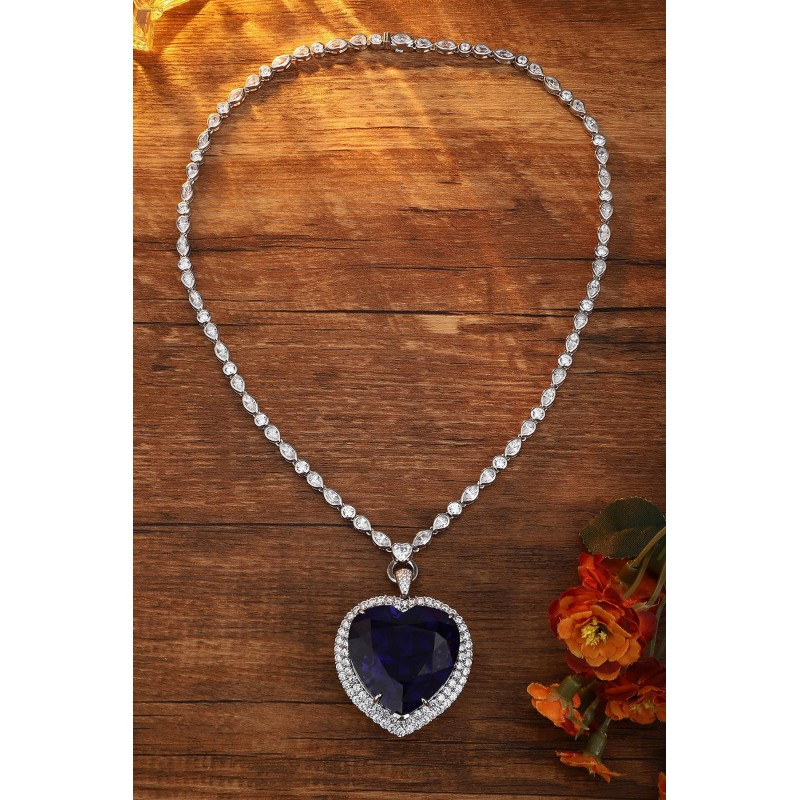Ruif Jewelry Classic Design S925 Silver 99.75ct Synthetic Sapphire Pendant Necklace Gemstone Jewelry Ruif Jewelry Classic Design S925 Silver 99.75ct Synthetic Sapphire Pendant Necklace Gemstone Jewelry