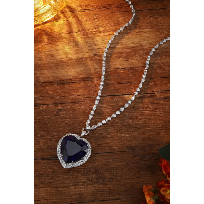 Ruif Jewelry Classic Design S925 Silver 99.75ct Synthetic Sapphire Pendant Necklace Gemstone Jewelry Ruif Jewelry Classic Design S925 Silver 99.75ct Synthetic Sapphire Pendant Necklace Gemstone Jewelry