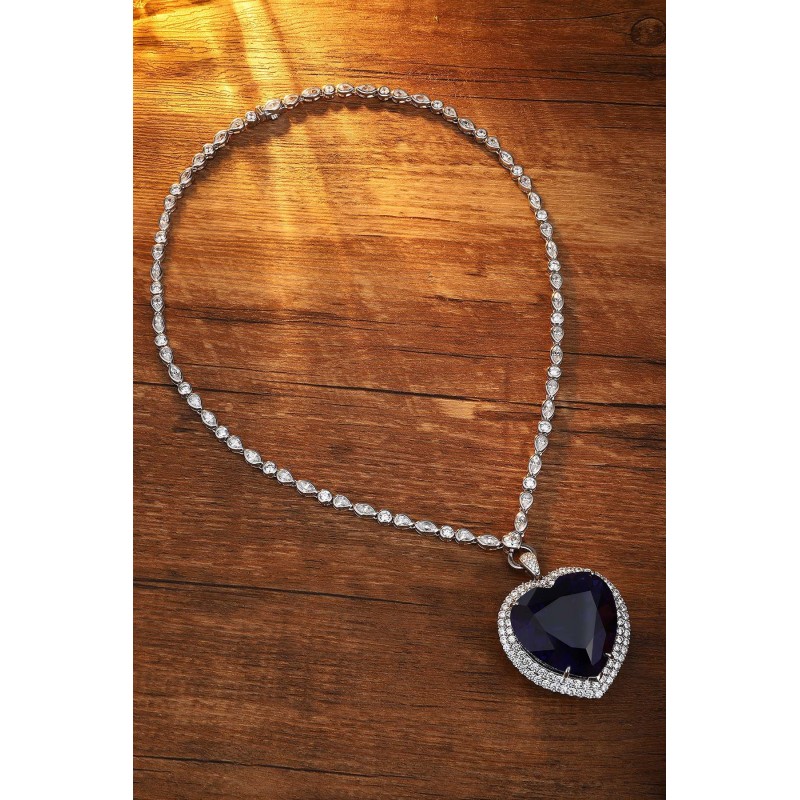 Ruif Jewelry Classic Design S925 Silver 99.75ct Synthetic Sapphire Pendant Necklace Gemstone Jewelry Ruif Jewelry Classic Design S925 Silver 99.75ct Synthetic Sapphire Pendant Necklace Gemstone Jewelry