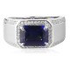 Ruif Jewelry Classic Design S925 Silver 3.4ct Lab Grown Sapphire Ring Wedding Bands Men's ring