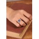 Ruif Jewelry Classic Design S925 Silver 3.4ct Lab Grown Sapphire Ring Wedding Bands Men's ring