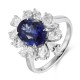 Ruif Jewelry Classic Design S925 Silver 3.84ct Lab Grown Sapphire Ring Wedding Bands