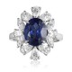 Ruif Jewelry Classic Design S925 Silver 3.84ct Lab Grown Sapphire Ring Wedding Bands