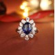 Ruif Jewelry Classic Design S925 Silver 3.84ct Lab Grown Sapphire Ring Wedding Bands